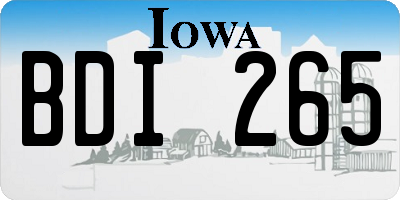IA license plate BDI265
