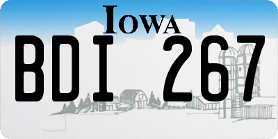 IA license plate BDI267