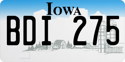 IA license plate BDI275
