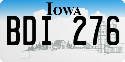 IA license plate BDI276