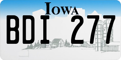 IA license plate BDI277