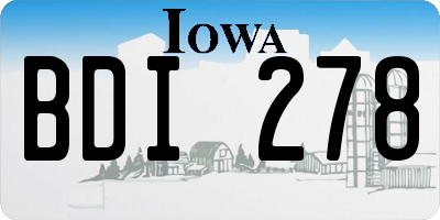 IA license plate BDI278