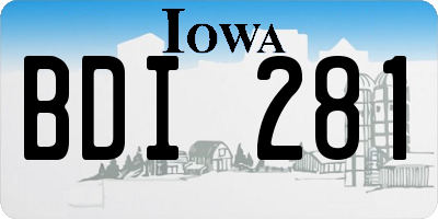 IA license plate BDI281
