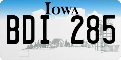 IA license plate BDI285
