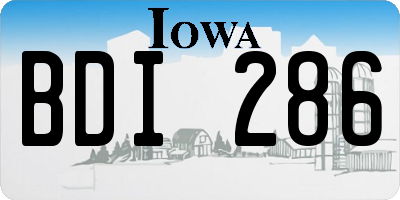IA license plate BDI286