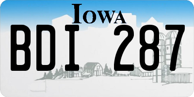 IA license plate BDI287