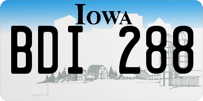 IA license plate BDI288