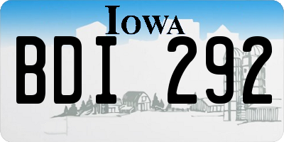 IA license plate BDI292