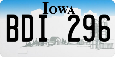 IA license plate BDI296