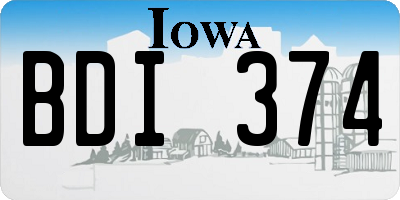IA license plate BDI374
