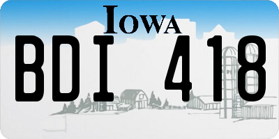 IA license plate BDI418