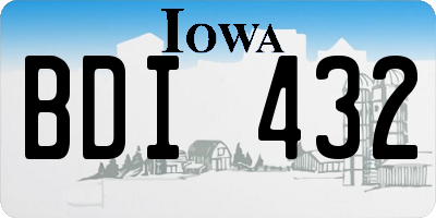 IA license plate BDI432