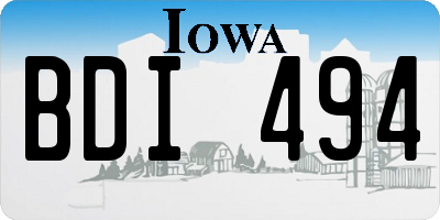 IA license plate BDI494