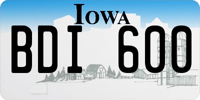 IA license plate BDI600