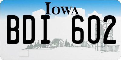 IA license plate BDI602