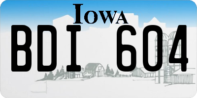 IA license plate BDI604