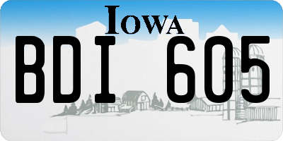 IA license plate BDI605