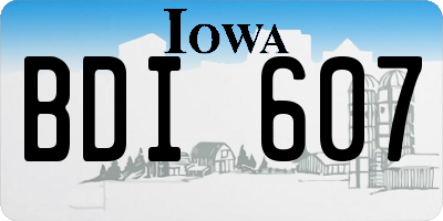 IA license plate BDI607