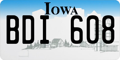 IA license plate BDI608