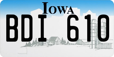 IA license plate BDI610