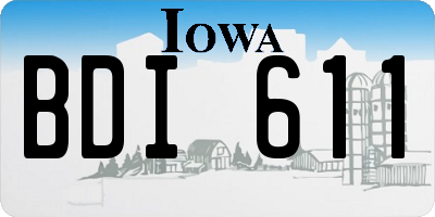 IA license plate BDI611