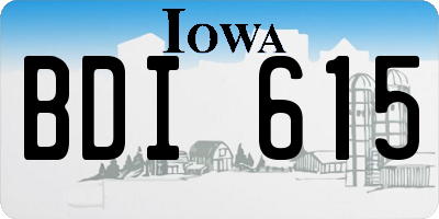 IA license plate BDI615