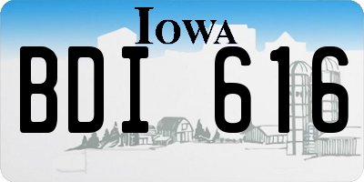IA license plate BDI616