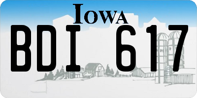 IA license plate BDI617