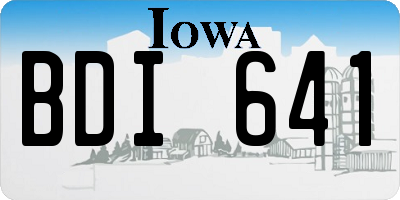 IA license plate BDI641