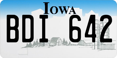 IA license plate BDI642