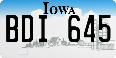 IA license plate BDI645
