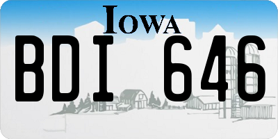 IA license plate BDI646