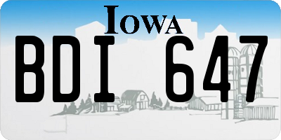 IA license plate BDI647