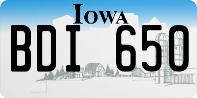 IA license plate BDI650