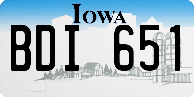 IA license plate BDI651