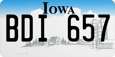 IA license plate BDI657