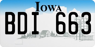 IA license plate BDI663
