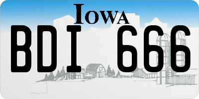 IA license plate BDI666