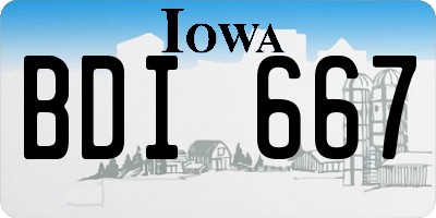 IA license plate BDI667