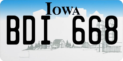 IA license plate BDI668