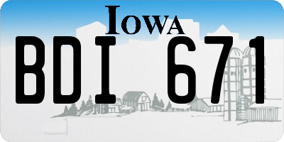 IA license plate BDI671