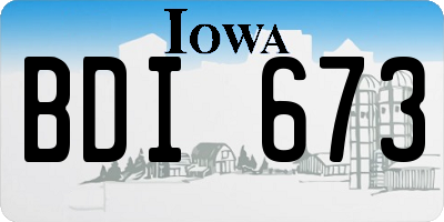 IA license plate BDI673