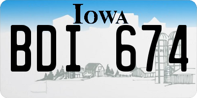 IA license plate BDI674