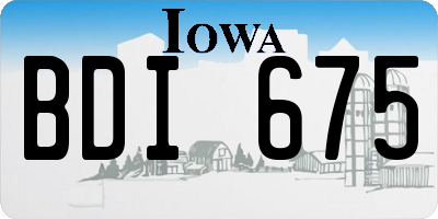 IA license plate BDI675