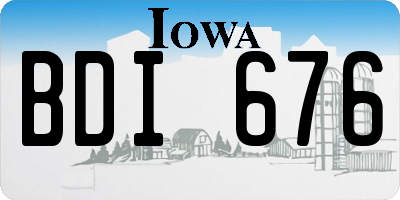 IA license plate BDI676