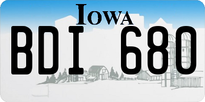 IA license plate BDI680