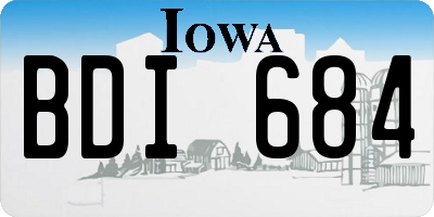 IA license plate BDI684