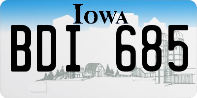 IA license plate BDI685