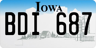 IA license plate BDI687