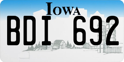 IA license plate BDI692